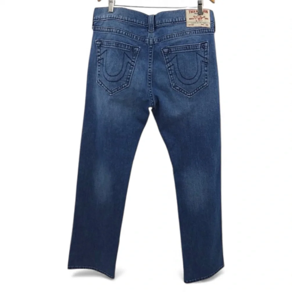 True Religion Ricky Relaxed Straight Jeans Blue Whiskered Y2K 36
